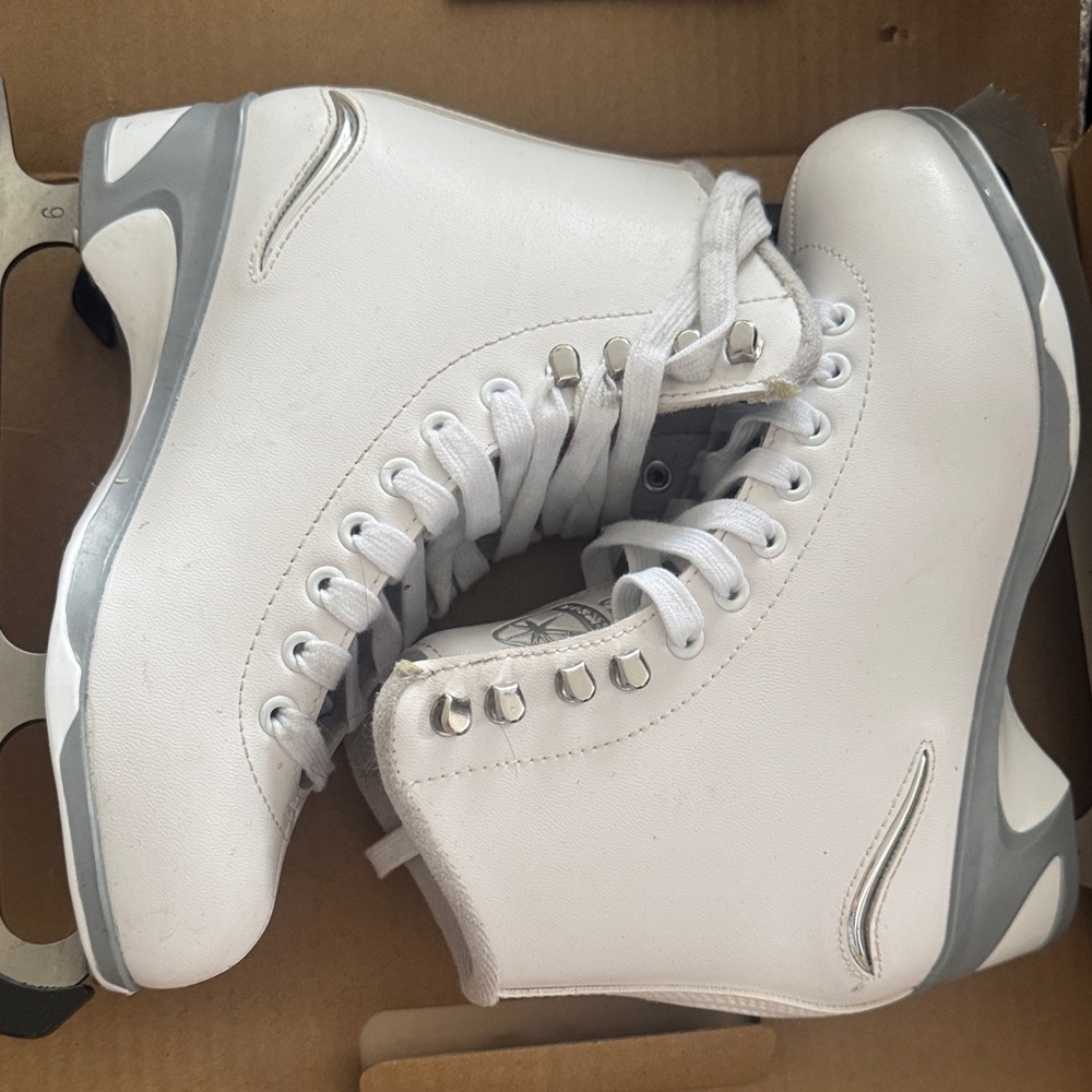 White Ice Skates with Gray Accents